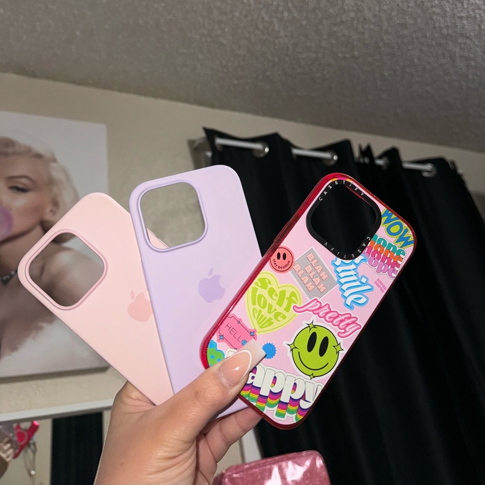 Set of 3 iPhone Cases (iPhone 13 pro & 14 pro) 🩷💜🩷